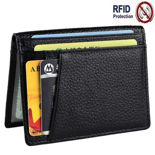 Men’s Slim Genuine Leather RFID Blocking Minimalist Wallet
