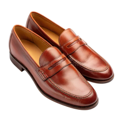 Men’s Handcrafted Genuine Leather Penny Loafers – Classic Brown